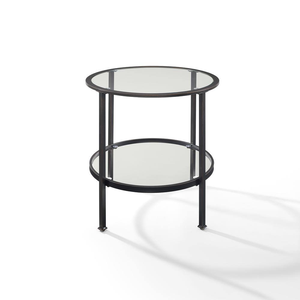 Angle. Crosley Furniture - Aimee Side Table - Oil Rubbed Bronze.