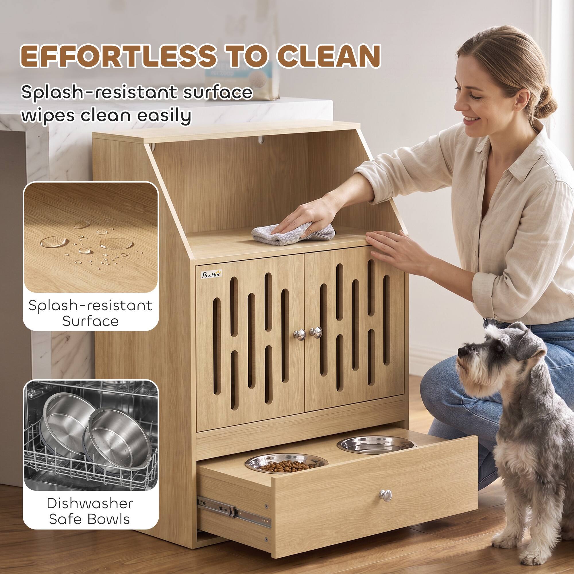 EFFORTLESS TO CLEAN  
Splash-resistant surface wipes clean easily  

Splash-resistant Surface  

Dishwasher Safe Bowls