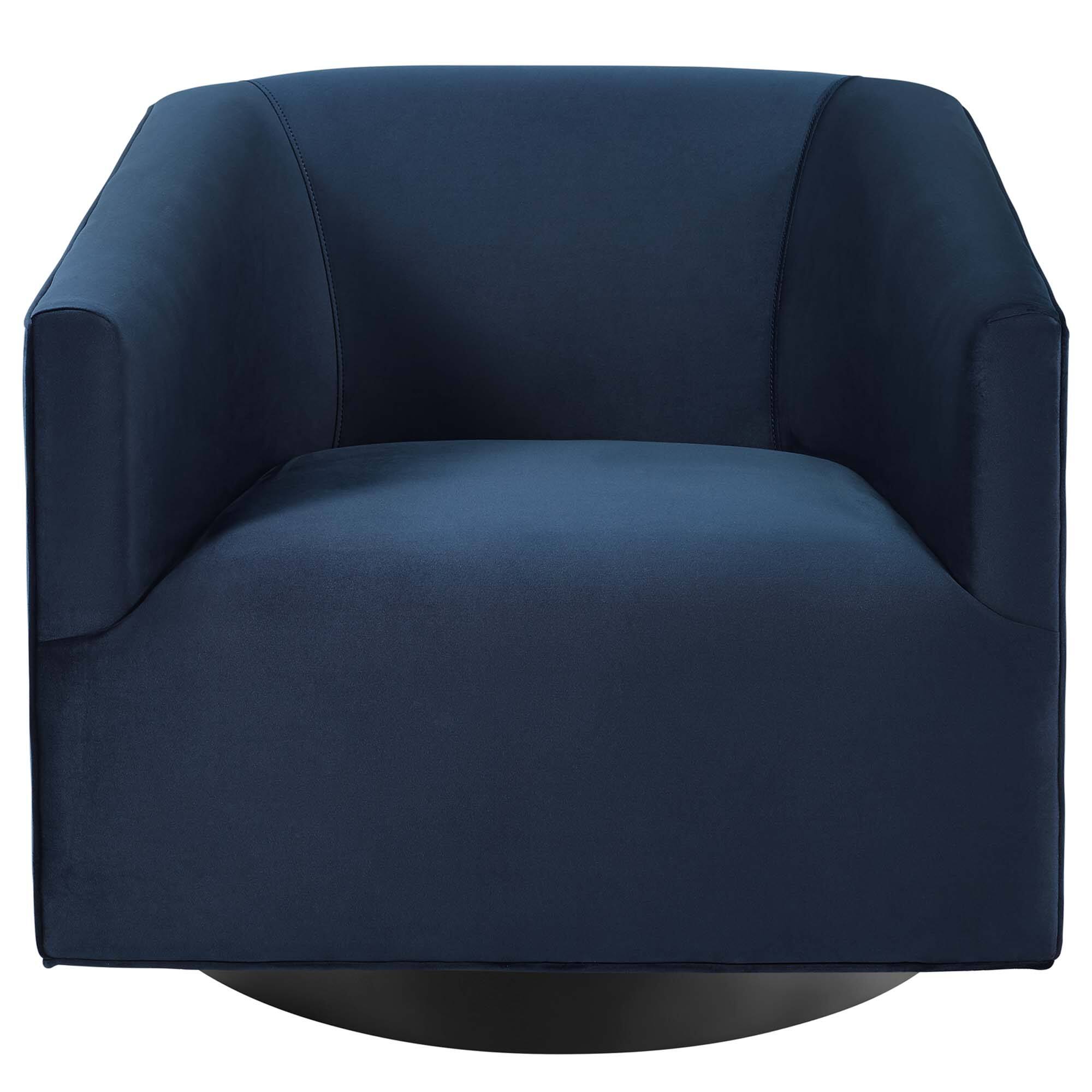 Alt View 4. Modway - Twist Performance Velvet Swivel Chair Set of 2 by Modway - Midnight Blue.