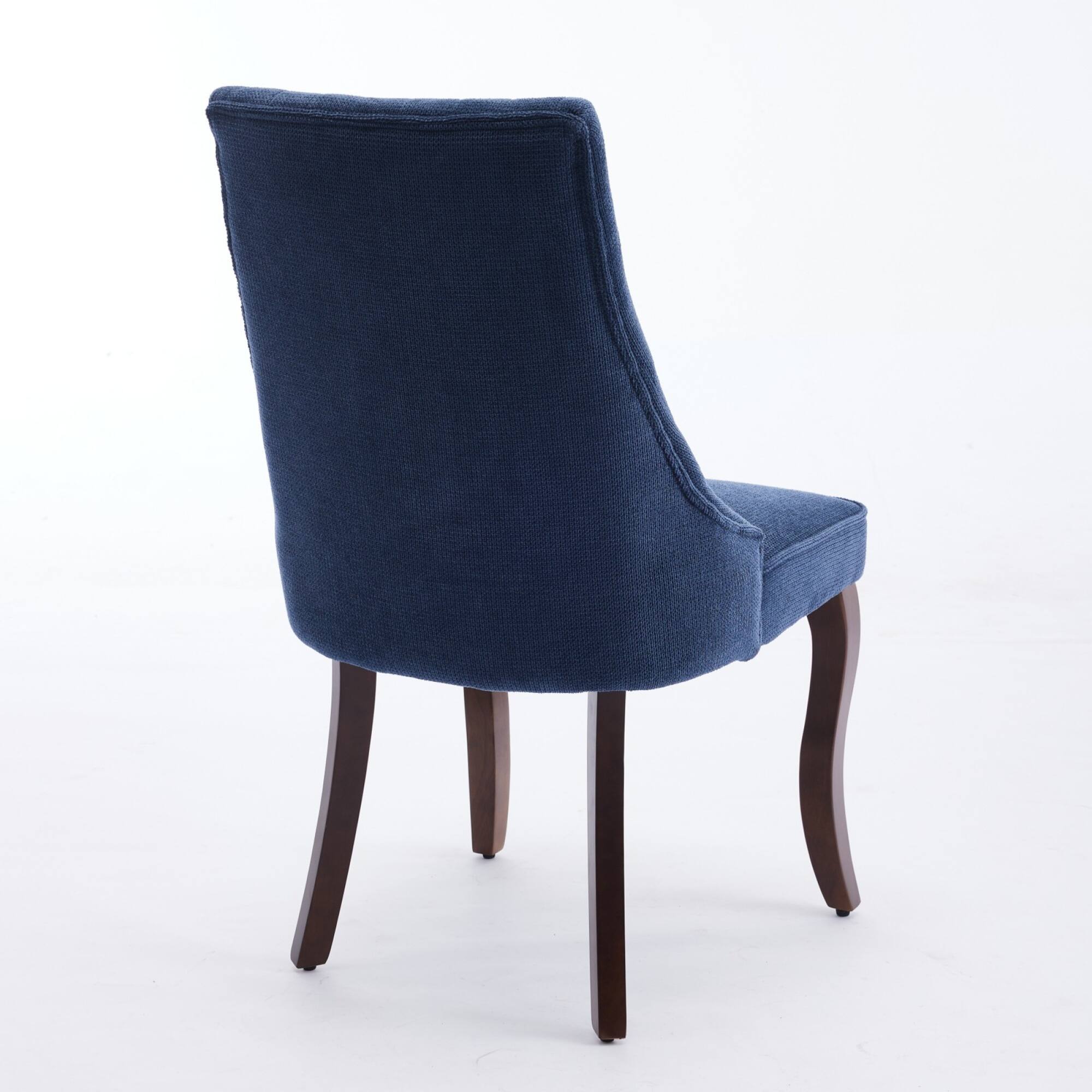 Alt View 1. GOODSILO - Elegant Upholstered Dining Chairs Set with High Backrest and Solid Wood Legs for Comfortable Seating - Blue.