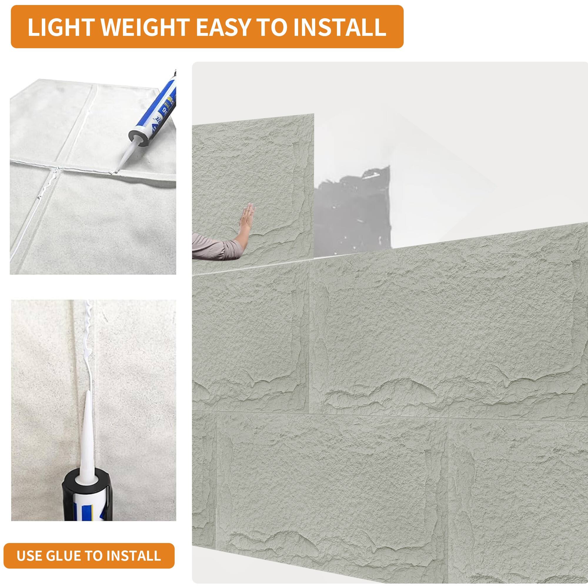 LIGHT WEIGHT EASY TO INSTALL  
USE GLUE TO INSTALL