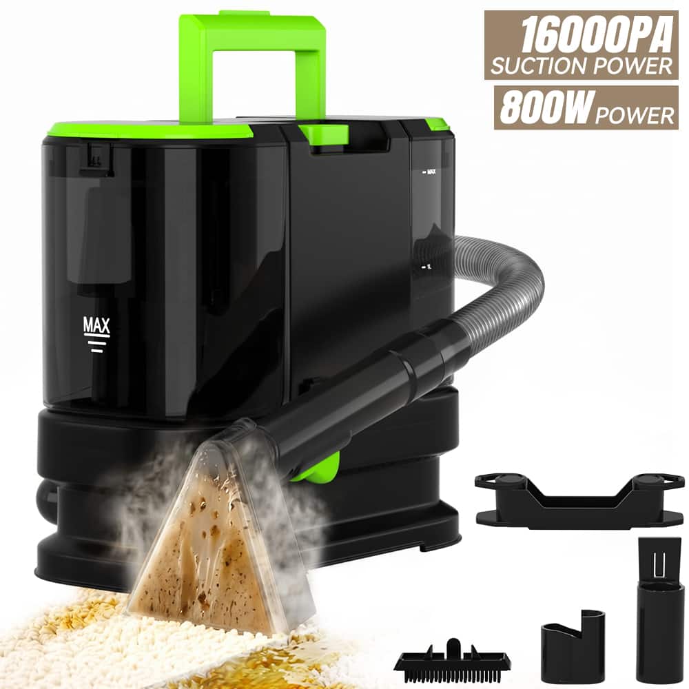 Topteng - Portable Carpet Cleaner with Dual Tanks - 16KPa Strong Suction, 3-Step Spray & Suction for Upholstery, Sofa