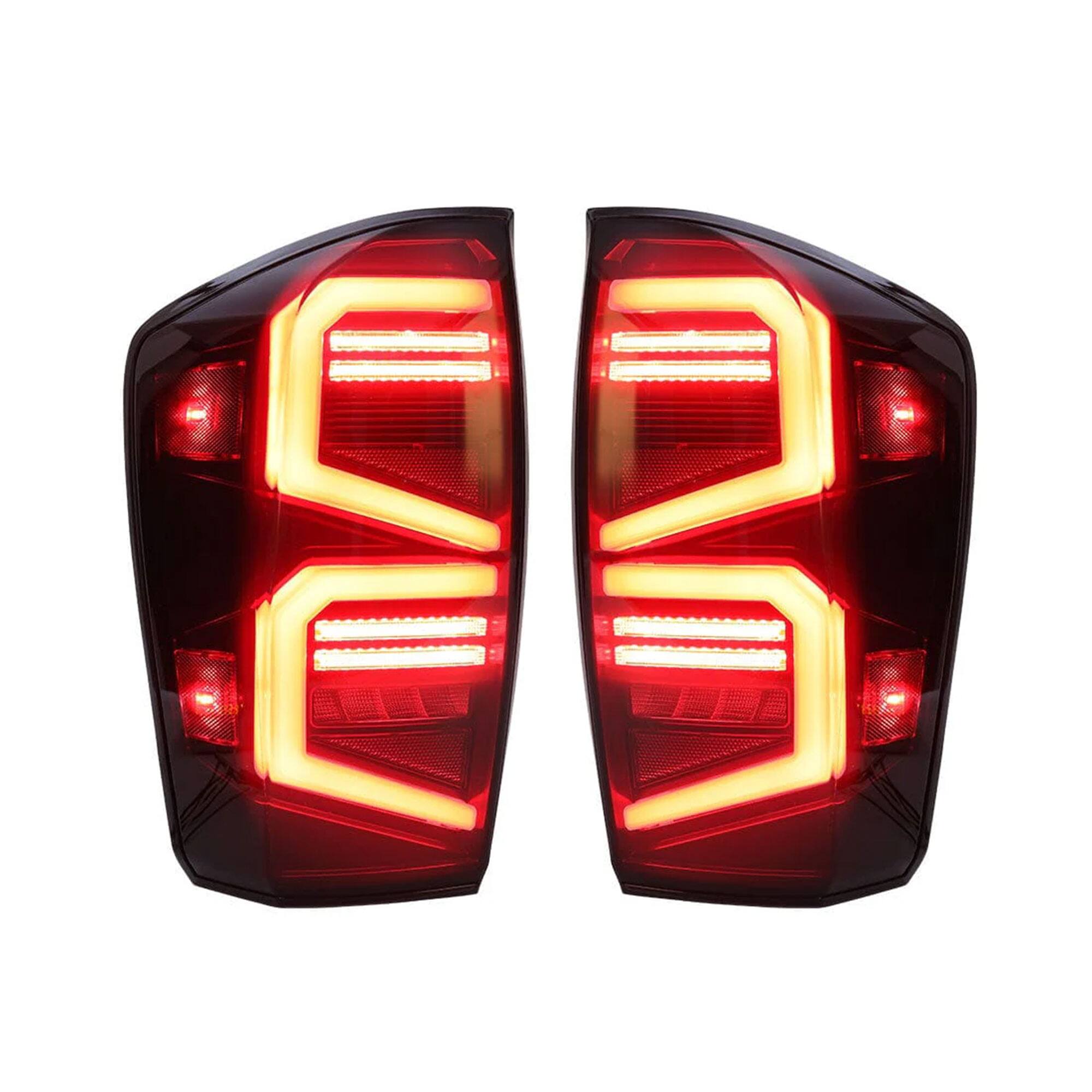 Alt View 7. AMERICAN MODIFIED - AMERICAN MODIFIED Smoked LED Tail Lights for 2016 to 2023 Toyota Tacoma, 1 Pair - Smoked lens, black housing.