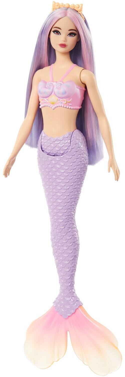 Front. Mattel - Barbie Mermaid Doll With Lilac Hair, Purple Tail & Headband Accessory   - COLLECTIBLES - Multicolor.