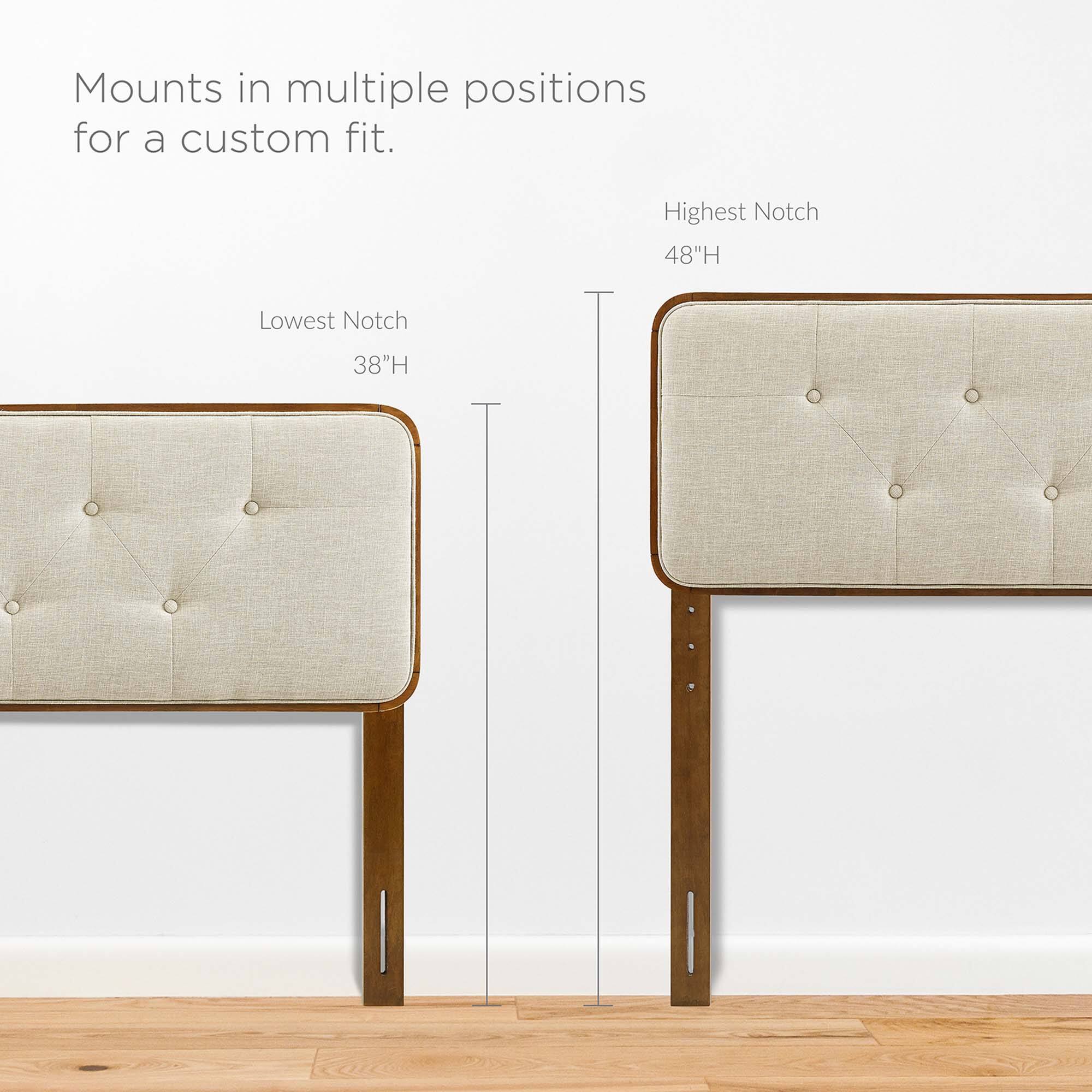 Mounts in multiple positions for a custom fit.

Lowest Notch  
38"H

Highest Notch  
48"H