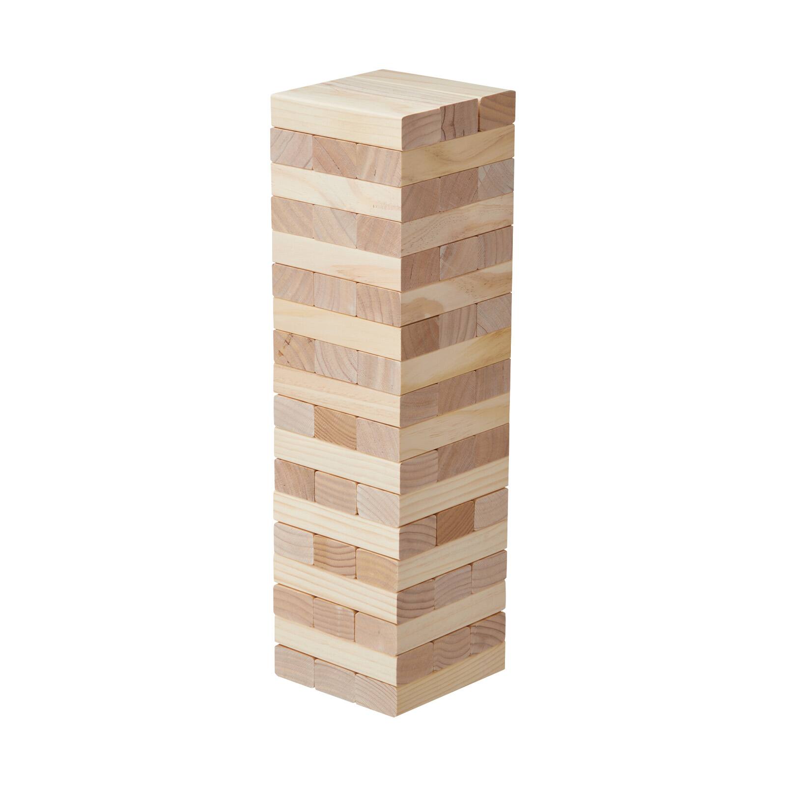 Alt View 5. VEVOR - Tumbling Timber Toy, 54 Blocks Medium Tumble Tower Blocks Game, Pine Wood Tumbling Tower Game with Carry Bag - Raw wood color.