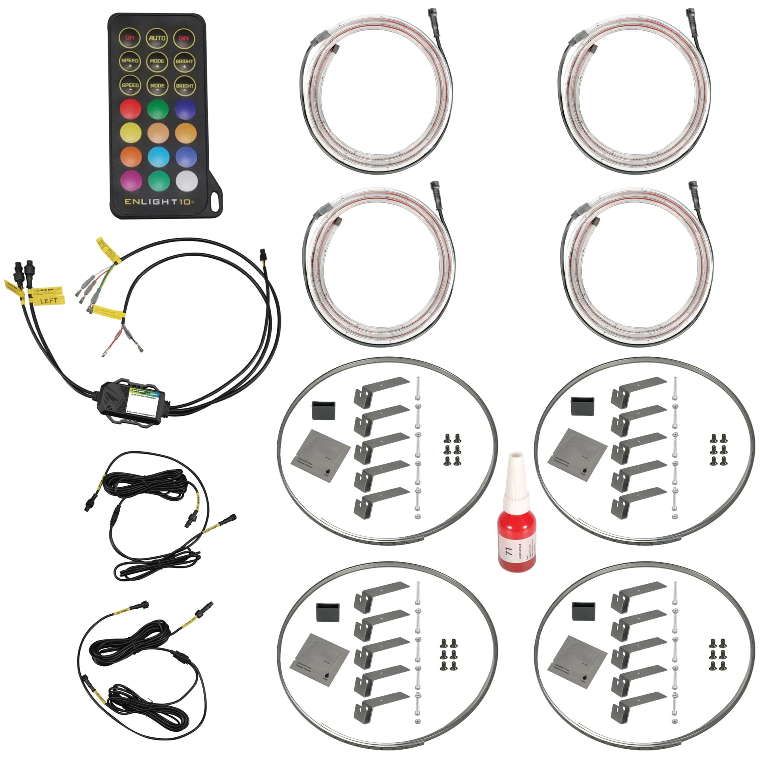 Race Sport - COLORTRAIL 14-18” Adjustable RGBW LED Wheel Light Kit - Multi - Front_Zoom