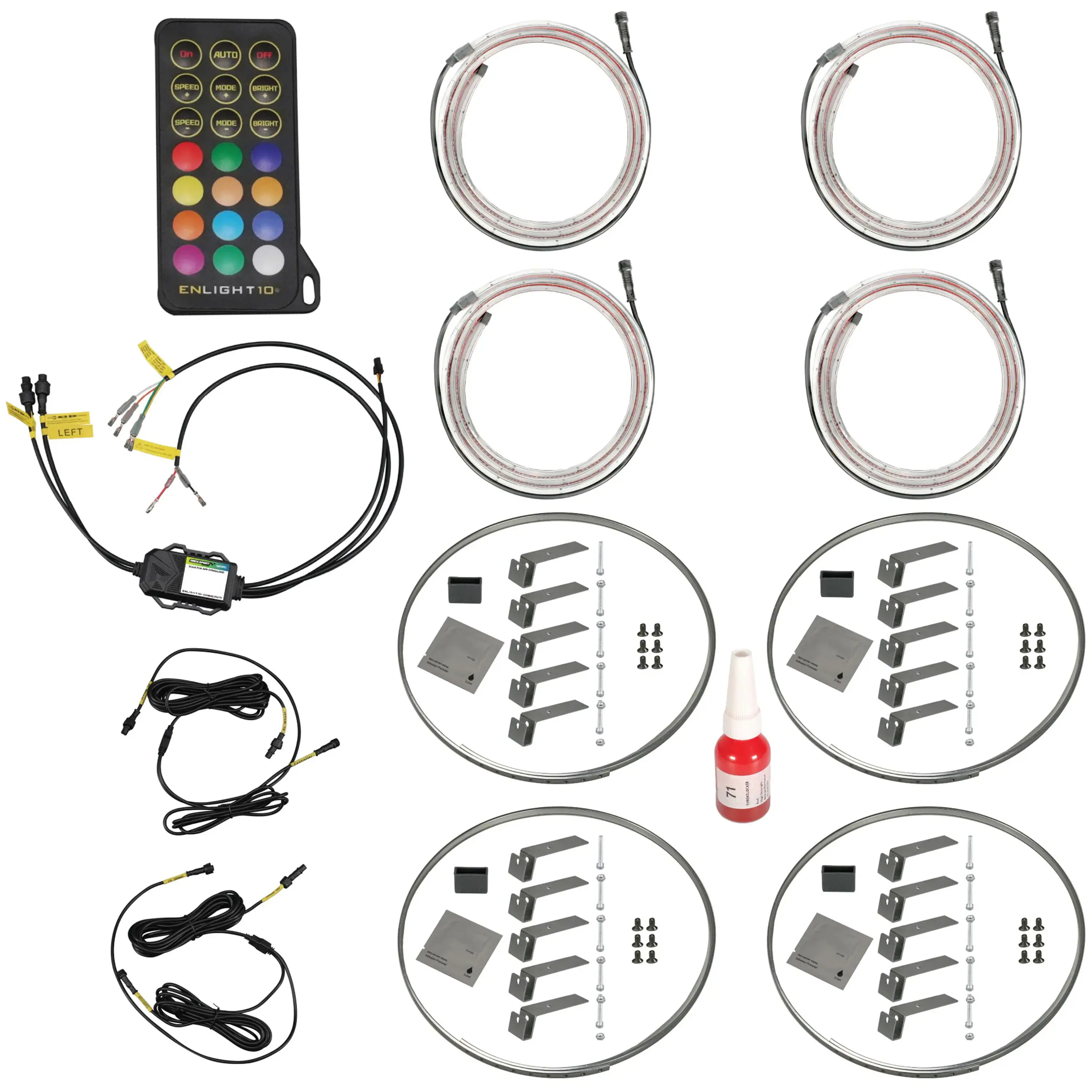 Race Sport - COLORTRAIL 14-18” Adjustable RGBW LED Wheel Light Kit - Multi