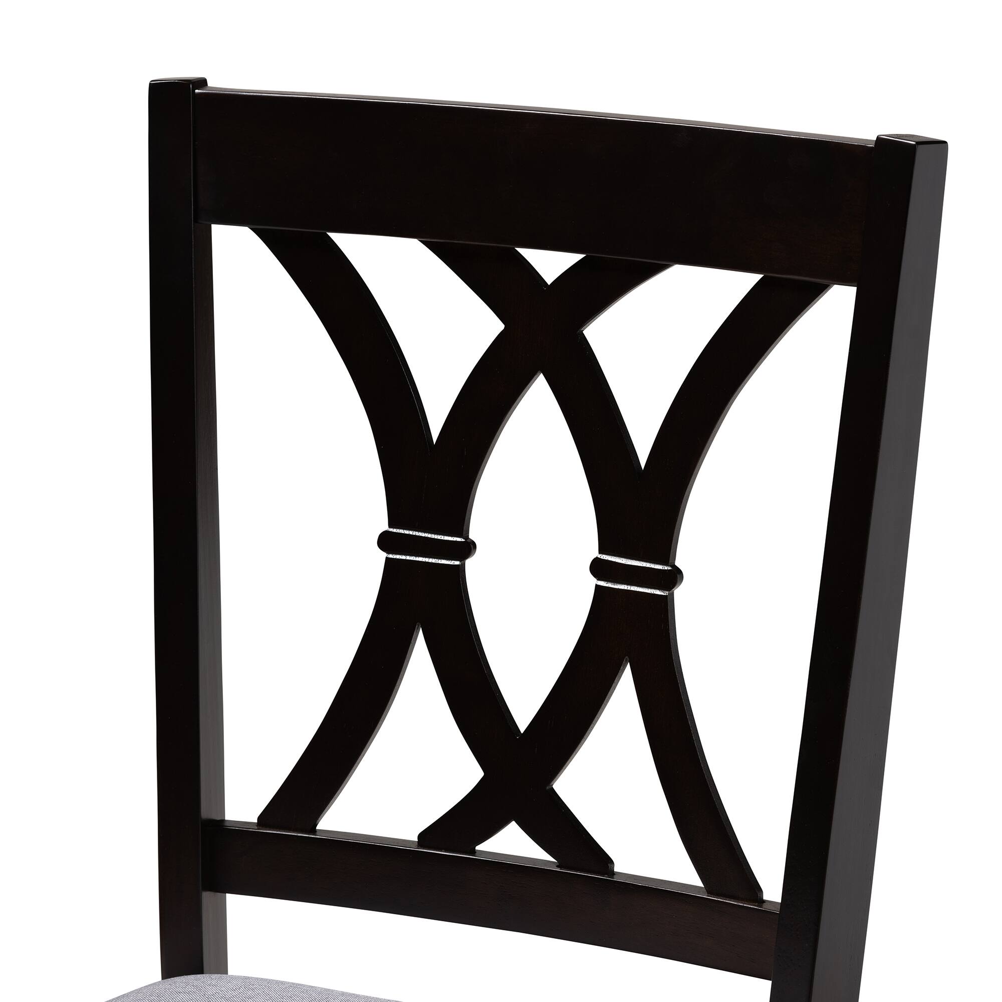 Left. Baxton Studio - Reneau Modern and Contemporary Fabric Upholstered Espresso Finished Wood Dining Chair - Gray/Espresso.