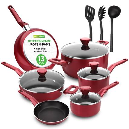 nutricher KITCHENWARE POTS & PANS Non-Stick PFOA free 13 PCS.