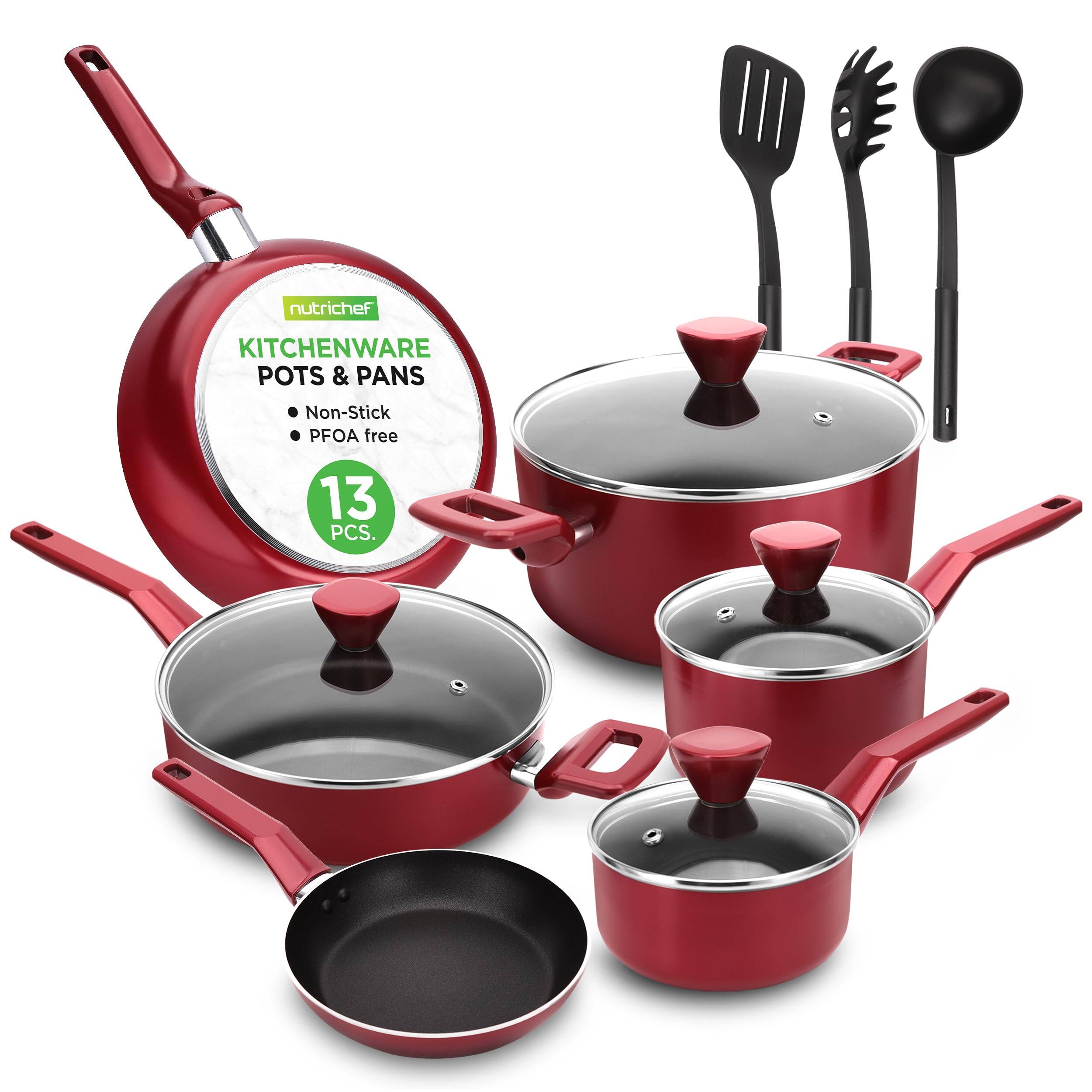 nutricher KITCHENWARE POTS & PANS Non-Stick PFOA free 13 PCS.