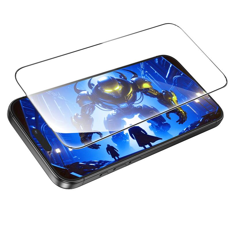 Angle. hoco. - Bear Shield Corning Glass Screen Protector for Apple iPhone 17 Pro, 2 Pack - Clear.