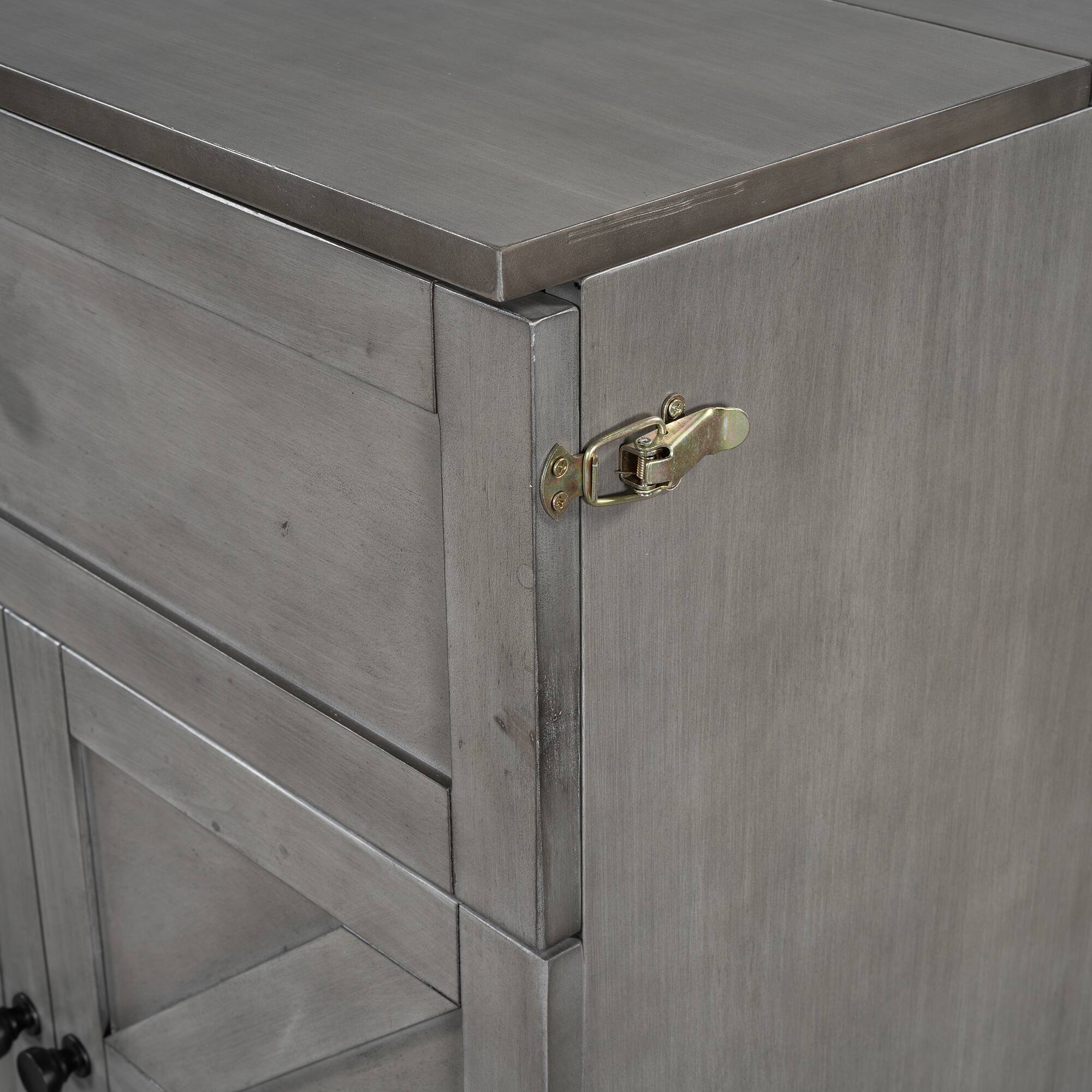 Alt View 9. Tiramisubest - Queen Size Murphy Bed, Brushed Gray, Plywood w/ Drawers & USB - Gray.