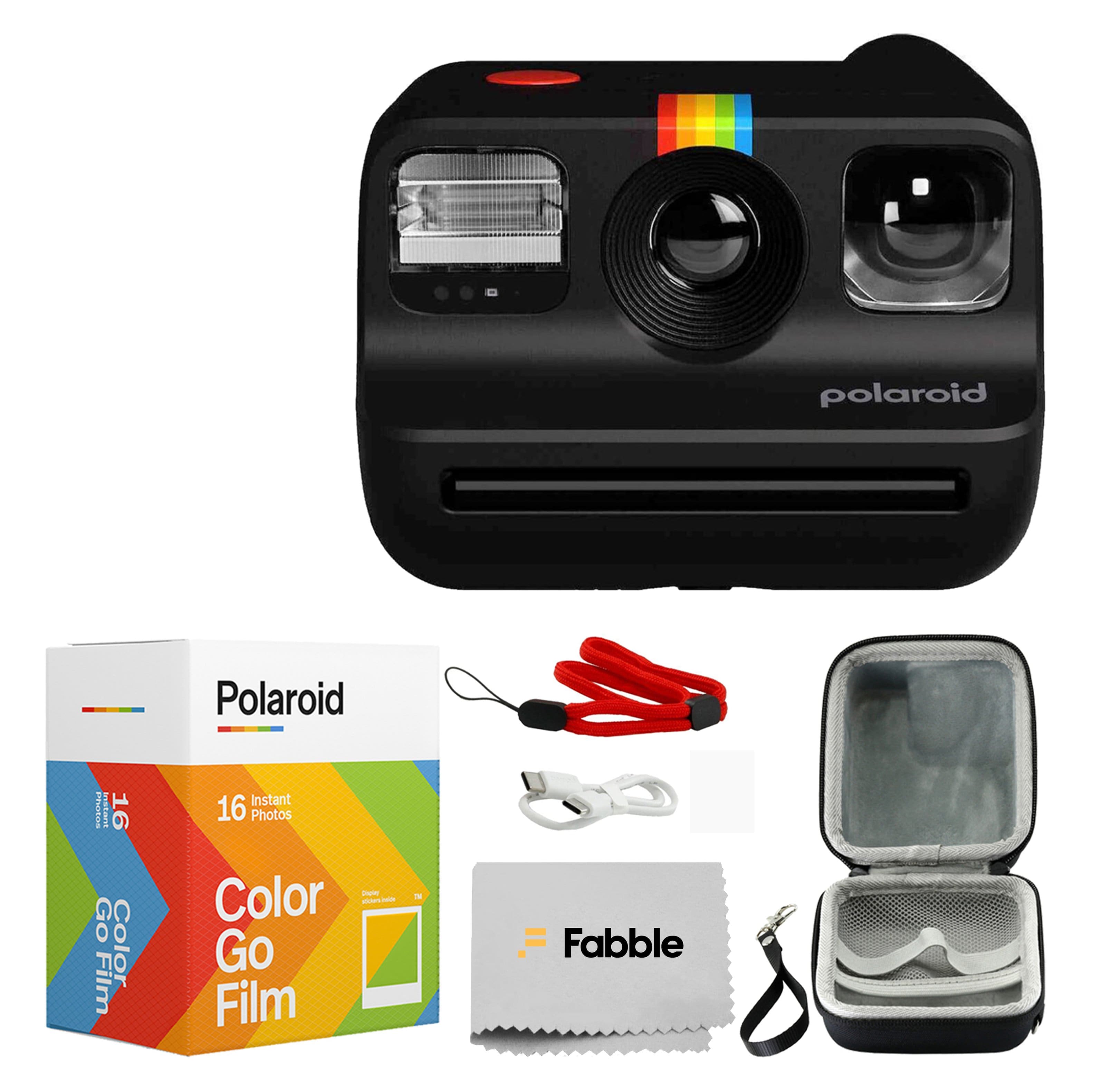 Go Generation 2 Instant Film mini Camera (Black) Bundled with Polaroid GO Color Film Double Pack, Hard Case