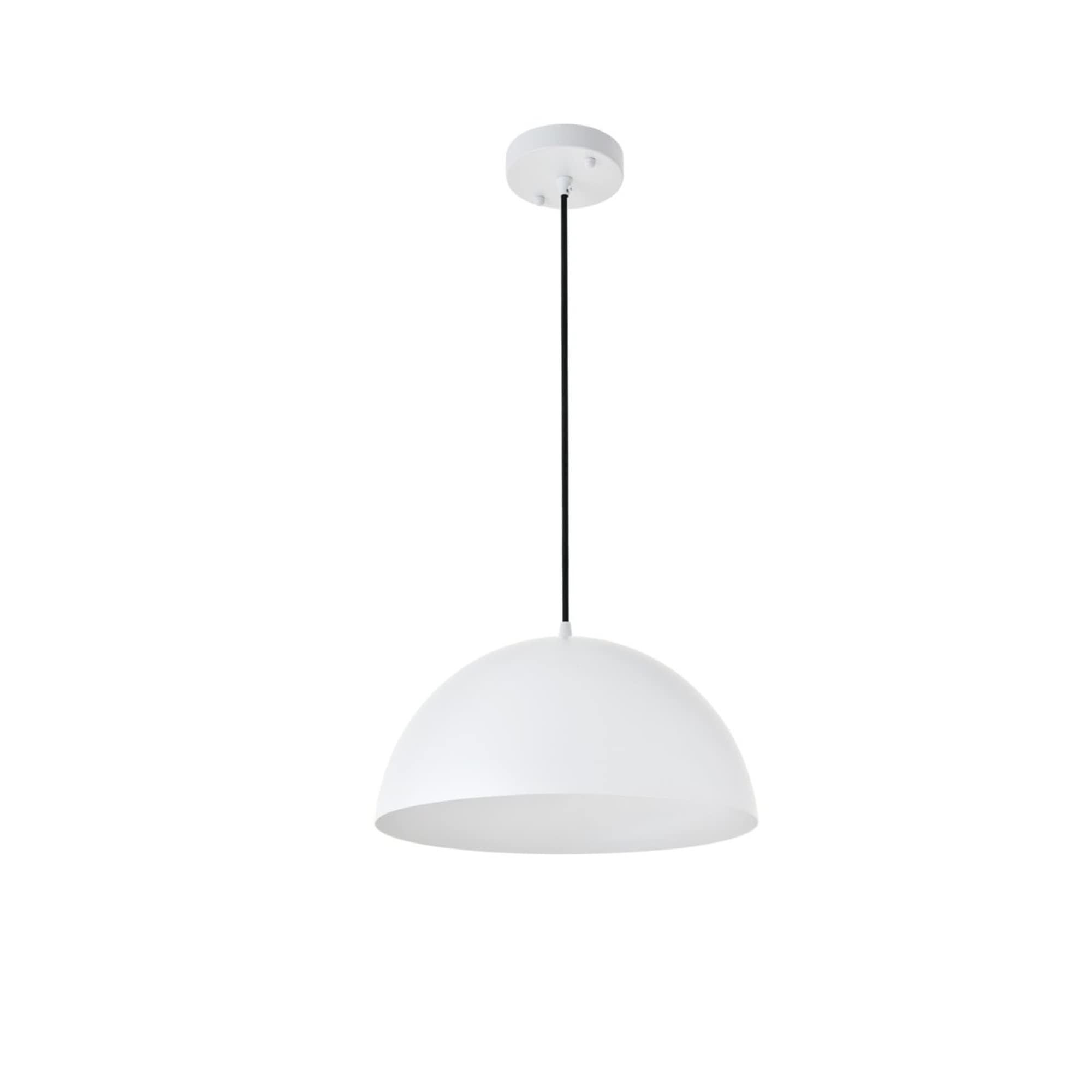 Alt View 1. Living District - Forte 1 light White Pendant - White.