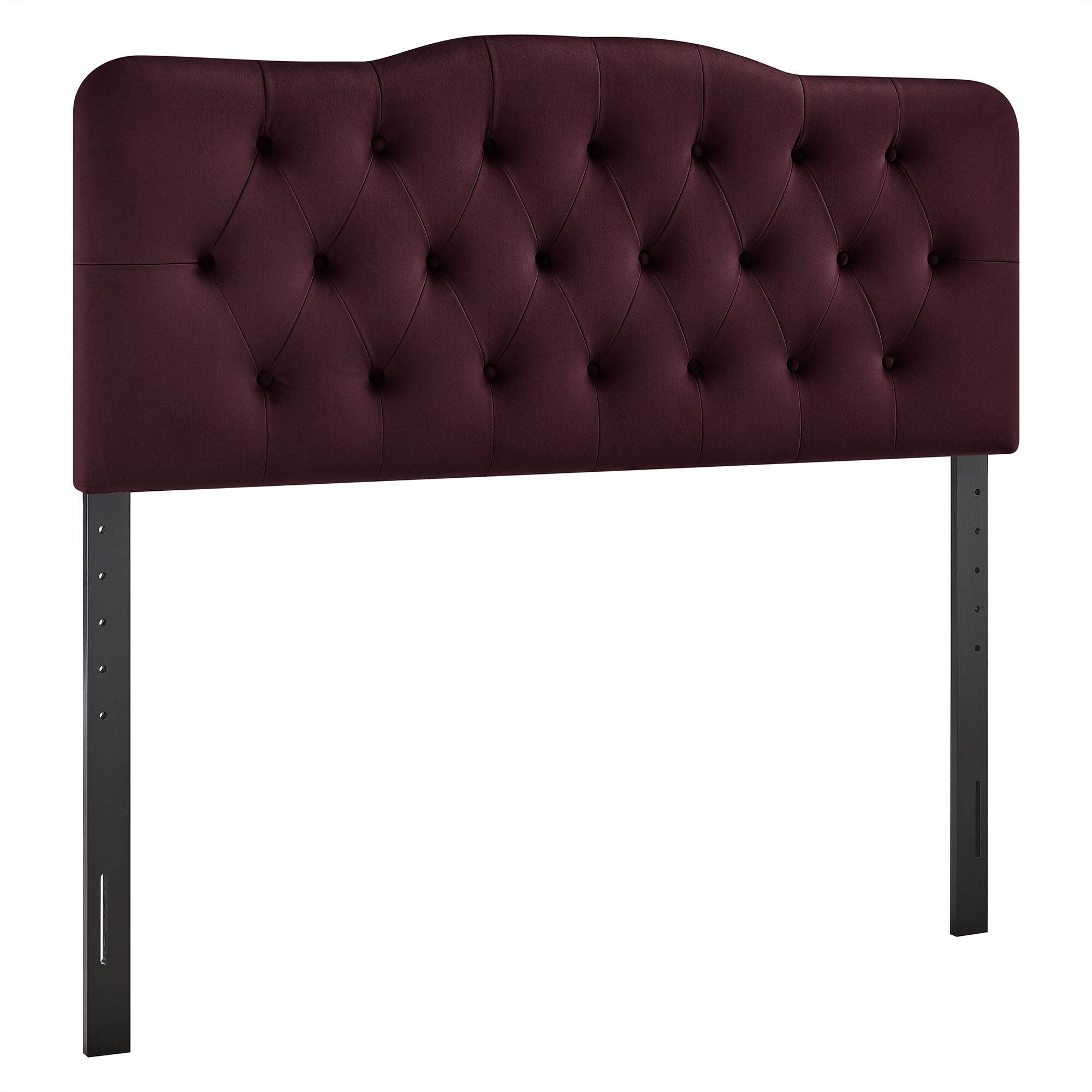 Angle. Modway - Annabel Diamond Tufted Performance Velvet Headboard by Modway - Mulberry.