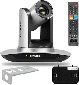 FoMaKo - FMK12UH Pro(20x) HDMI 20x Optical Zoom PTZ Camera AI Auto-Tracking Gen 3 for Church Services Worship Education - Silver