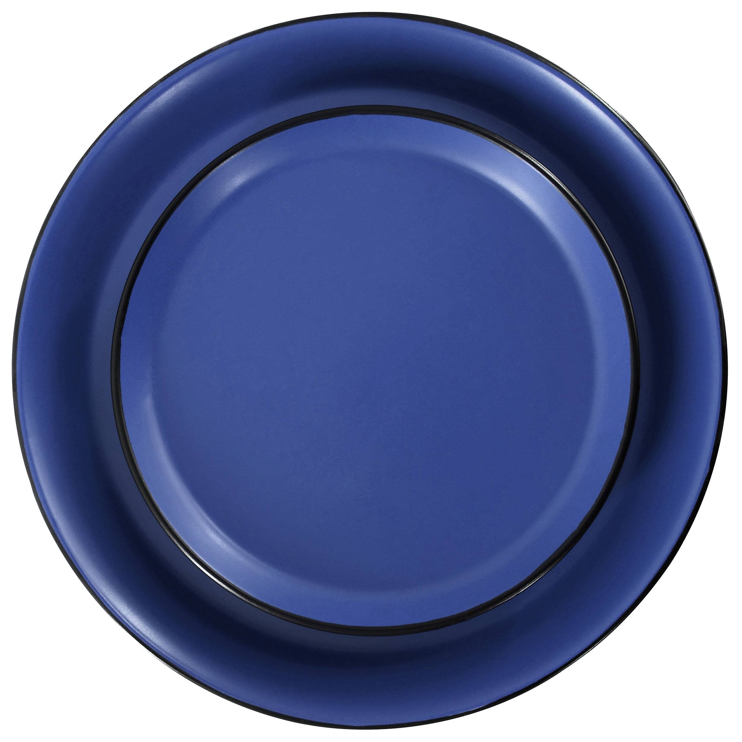 Alt View 3. Elama - Elama Bacarra 16 Piece Stoneware Dinnerware Set in Two Tone Black and Blue - Black and Blue.