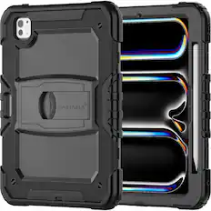 Front. SaharaCase - Raider Series Heavy-Duty Case for Apple iPad Pro (M4 2024/M5 2025) 11" - Scorpion Black.