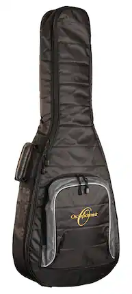 Front. Oscar Schmidt - Oscar Schmidt OSGBD10 Dreadnought Acoustic Guitar Size Bag. 10mm Padding Black - "NA".