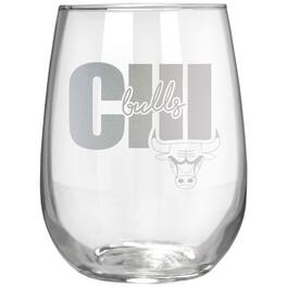 Great American Products - Chicago Bulls Etched 17oz. City Stemless Wine Glass - Multicolor