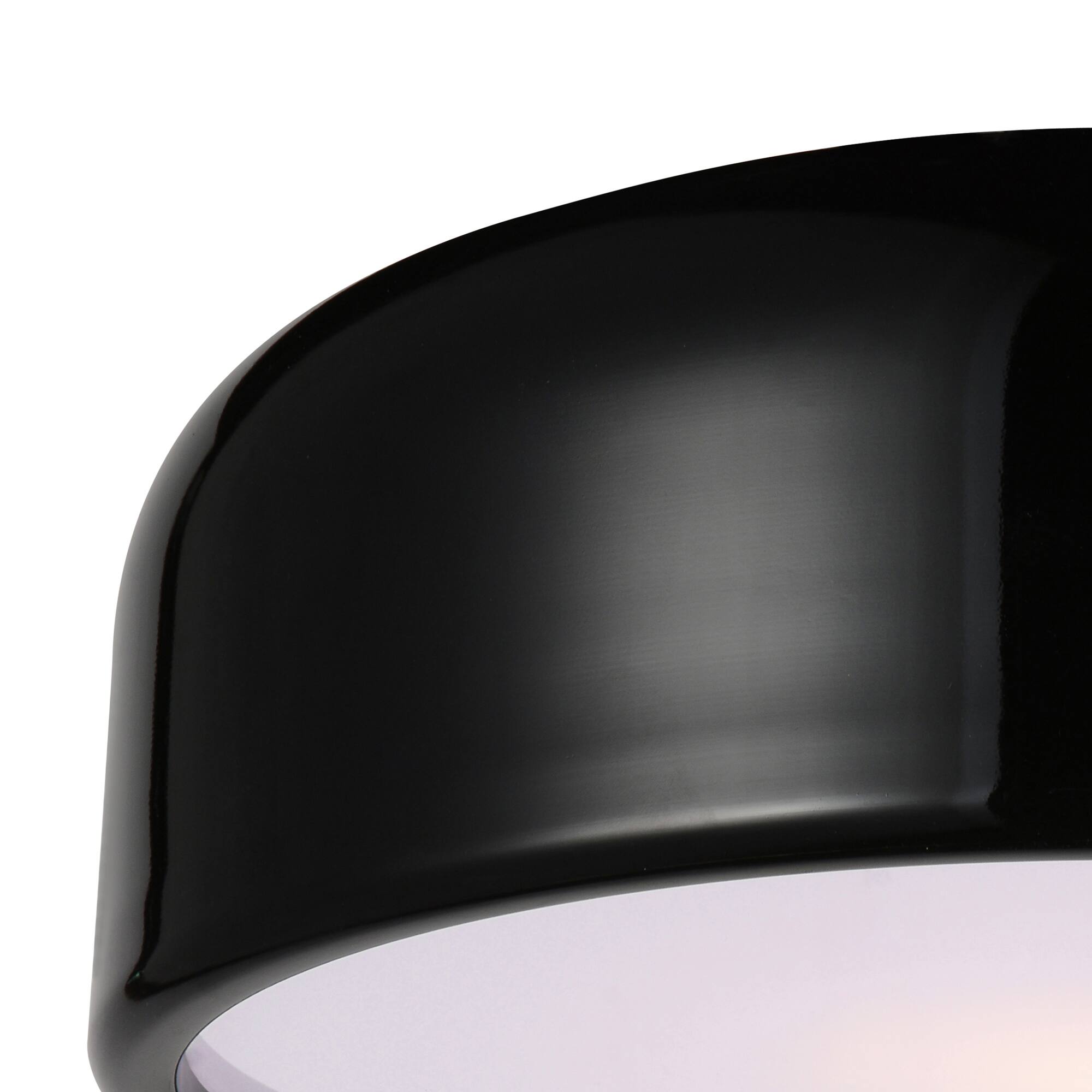 Left. CWI Lighting - Campton 3 Light Drum Shade Flush Mount With Black Finish - Black.