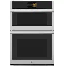 GE Profile - 30" Built-In Electric Convection Double Wall Oven with Microwave and No Preheat Air Fry - Stainless Steel