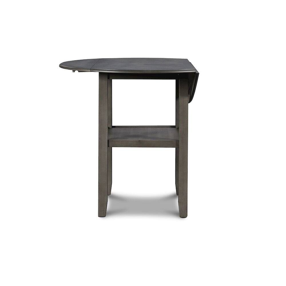 Alt View 2. New Classic Furniture - Gia 3-Piece 42" Wood Counter Drop Leaf Table Set - Grey.