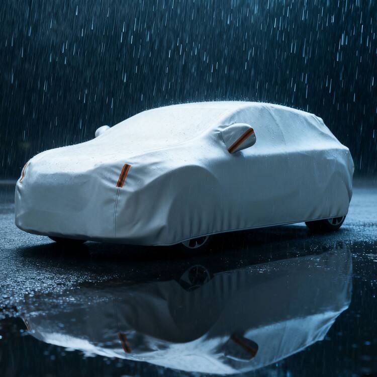 Left. Mondawe - 200" Universal Fit SUV Car Cover with Mirror Pockets for Rain Sun UV Protection - Silver-200.