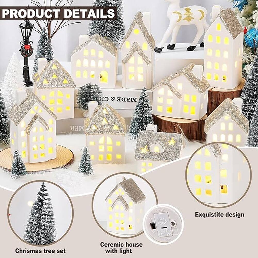PRODUCT DETAILS

- Exquisite design
- Ceramic house with light
- Christmas tree set