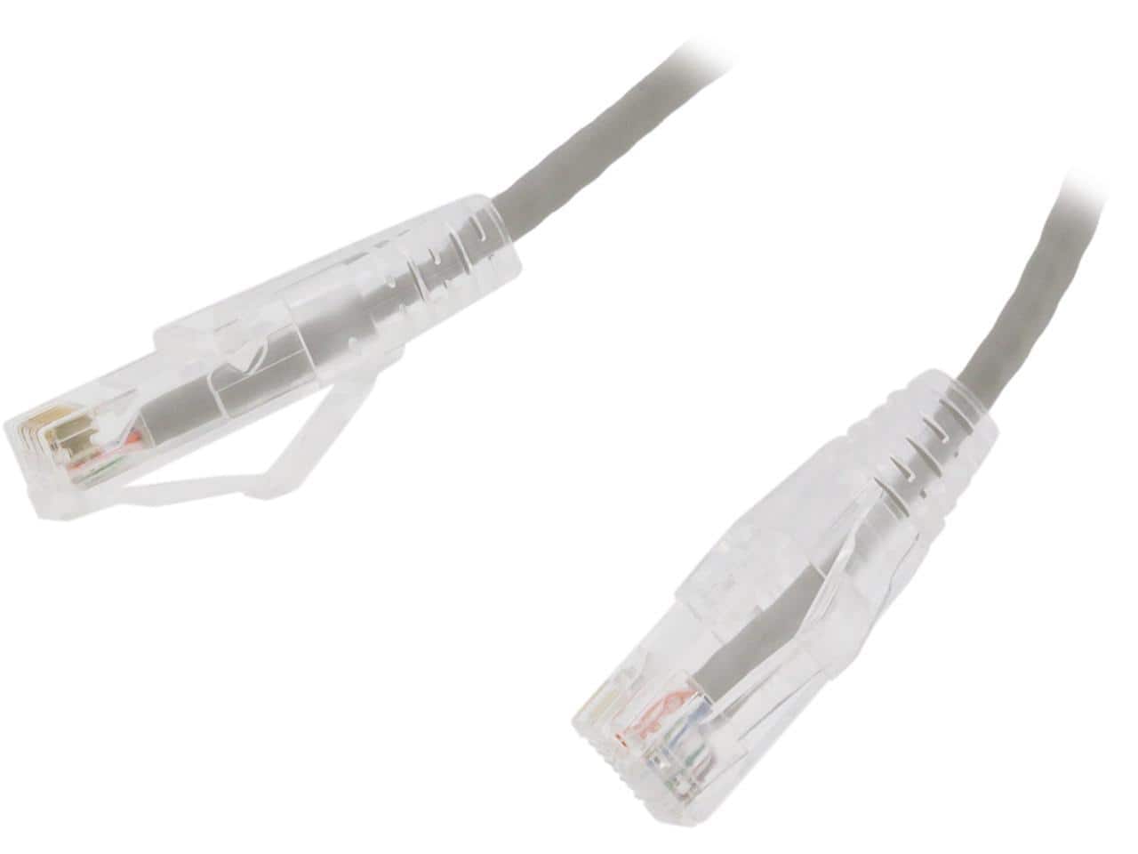 Nippon Labs - 28 AWG Snagless Cat6 Ethernet Cable - 1ft, Gray, 550MHz, UTP, RJ45