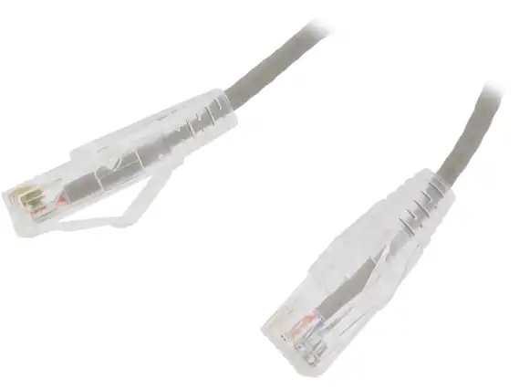 Front. Nippon Labs - Nippon Labs 28 AWG Snagless Cat6 Ethernet Cable - 1ft, Gray, 550MHz, UTP, RJ45.