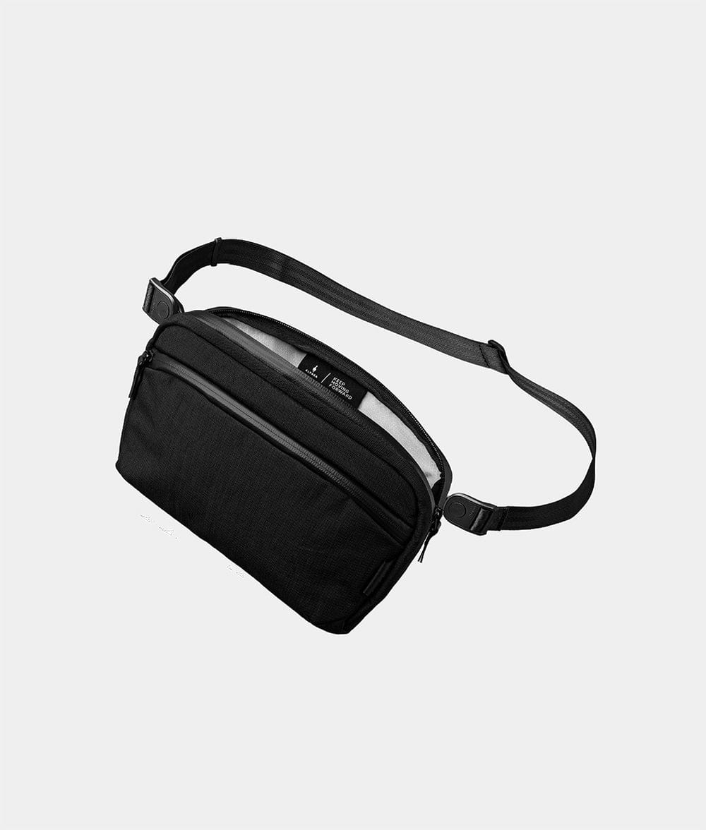ALPAKA - Flight Sling 2L Lightweight Packable Travel Sling Bag with Tablet Sleeve and Detachable Strap - Black/Grey Axoflux 400D