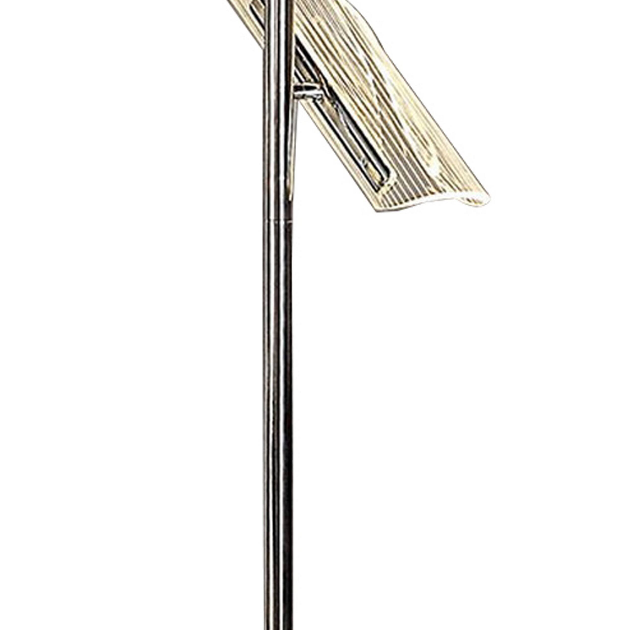 Left. Manhattan Lane - Spark 62 Inch Floor Lamp, 3 Cylindrical Acrylic Shades, Bright Nickel.