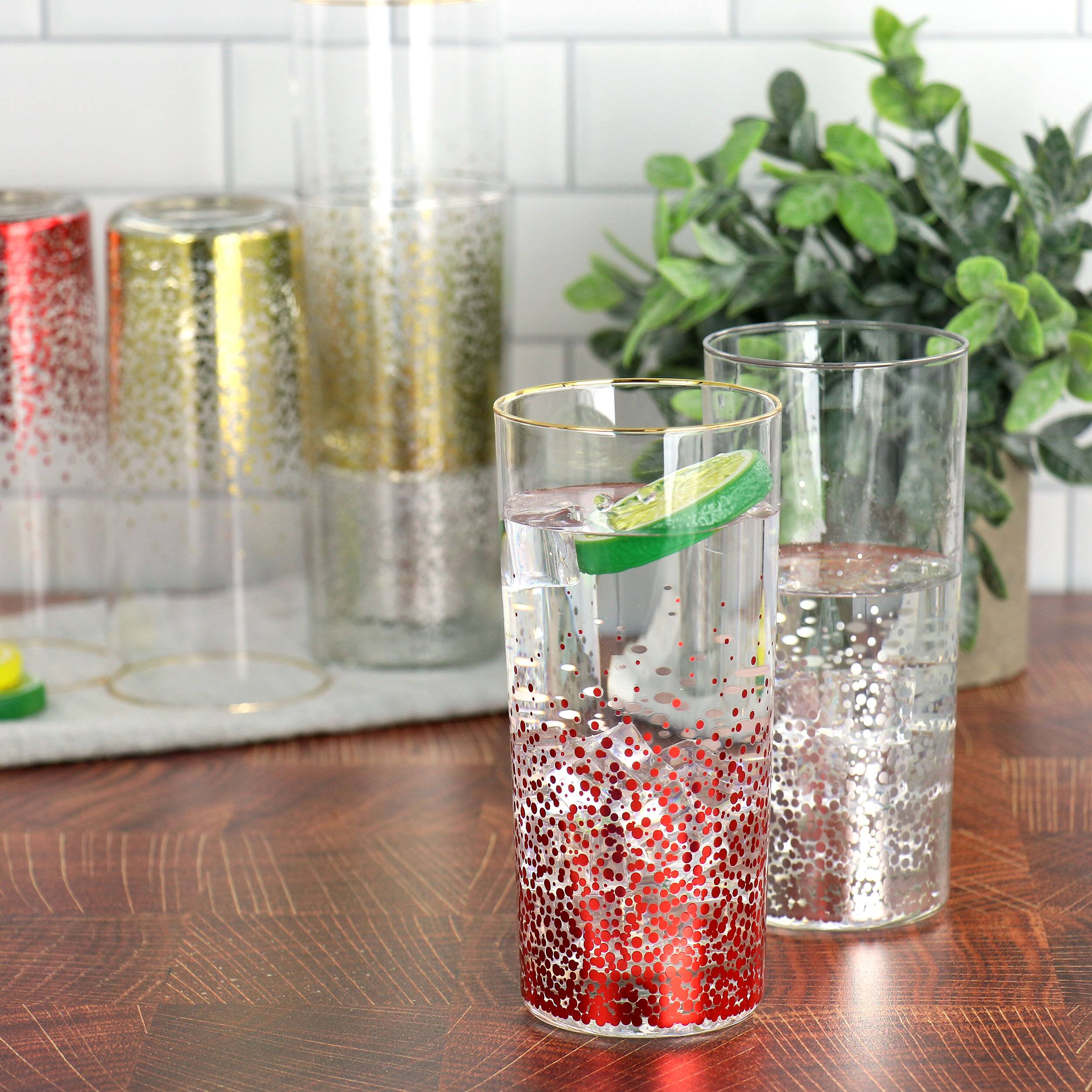 Alt View 7. Gibson - Laurie Gates California Designs Audrey Hill 6 Piece 16oz Glass Tumbler Set in Assorted Colors - Assorted.