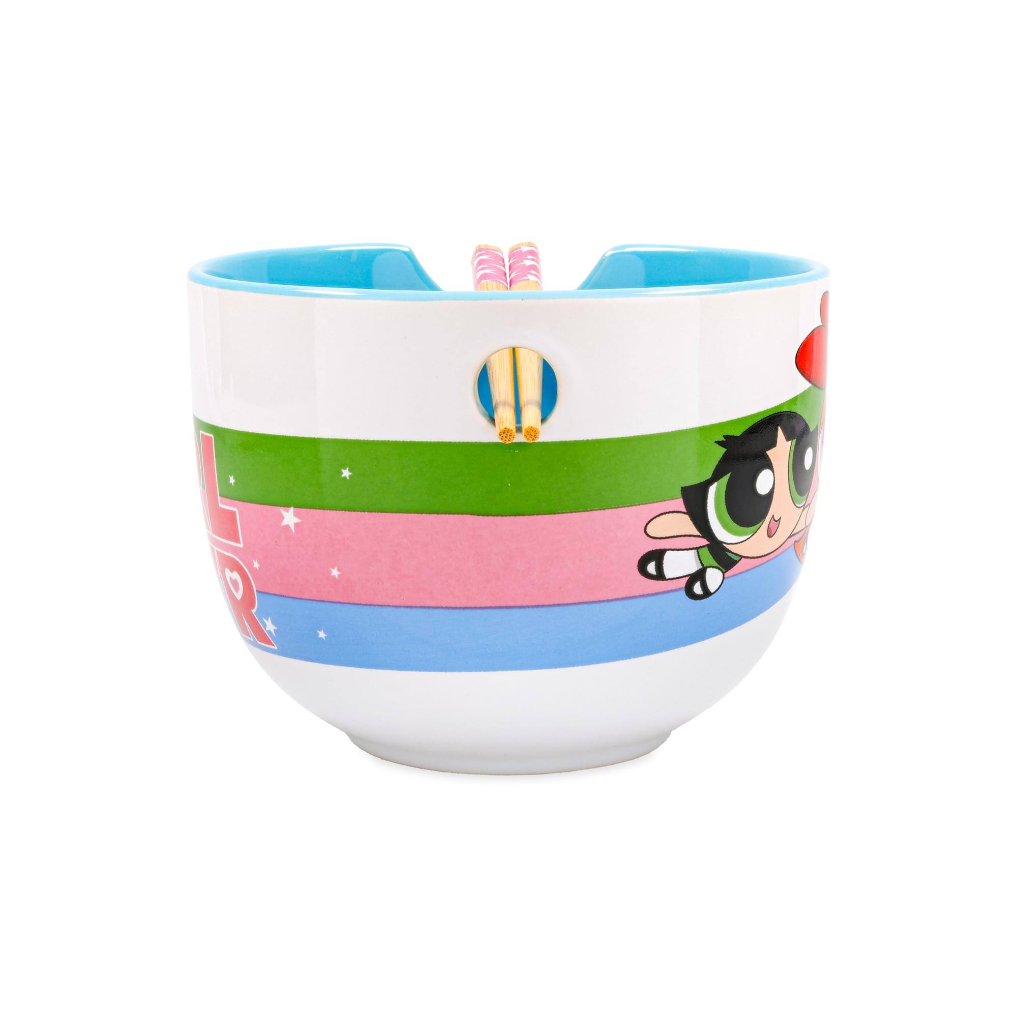 Alt View 10. Silver Buffalo - The Powerpuff Girls 20-Ounce Ceramic Ramen Bowl With Chopsticks - White.