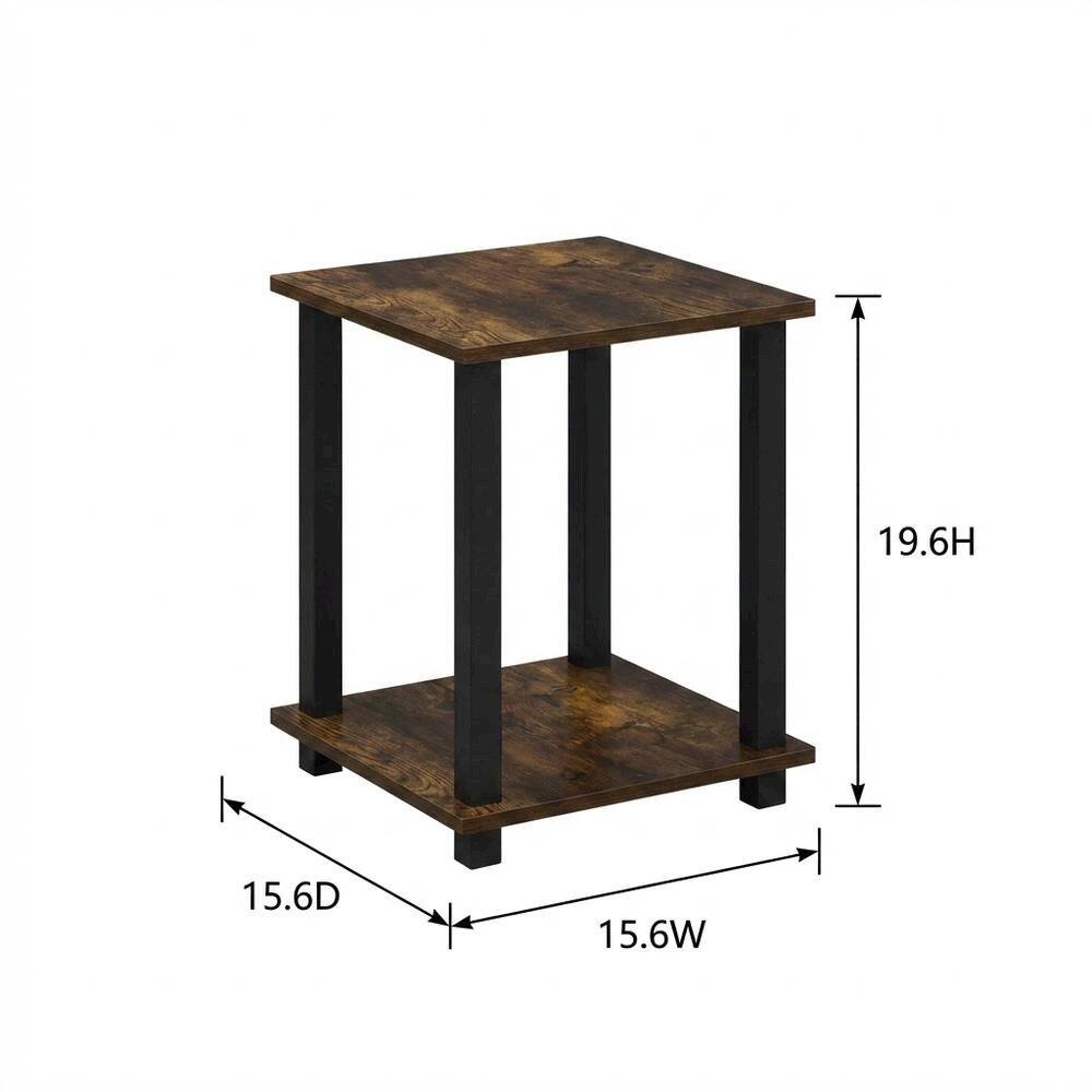 FurniFact - Amber Pine and Black Finish End Table Set with Modern Design - Amber Pine/Black price history on PriceWatchPro