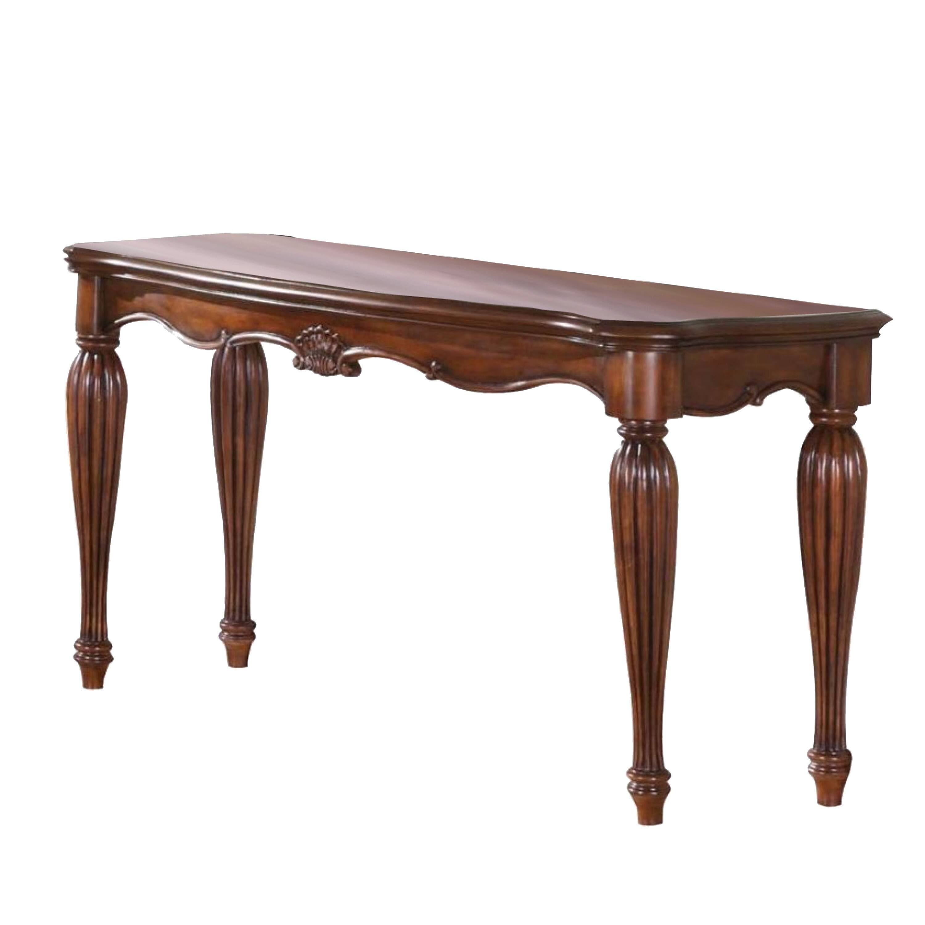 Alt View 2. Manhattan Lane - Wooden Sofa Table with Carved Details - Brown.
