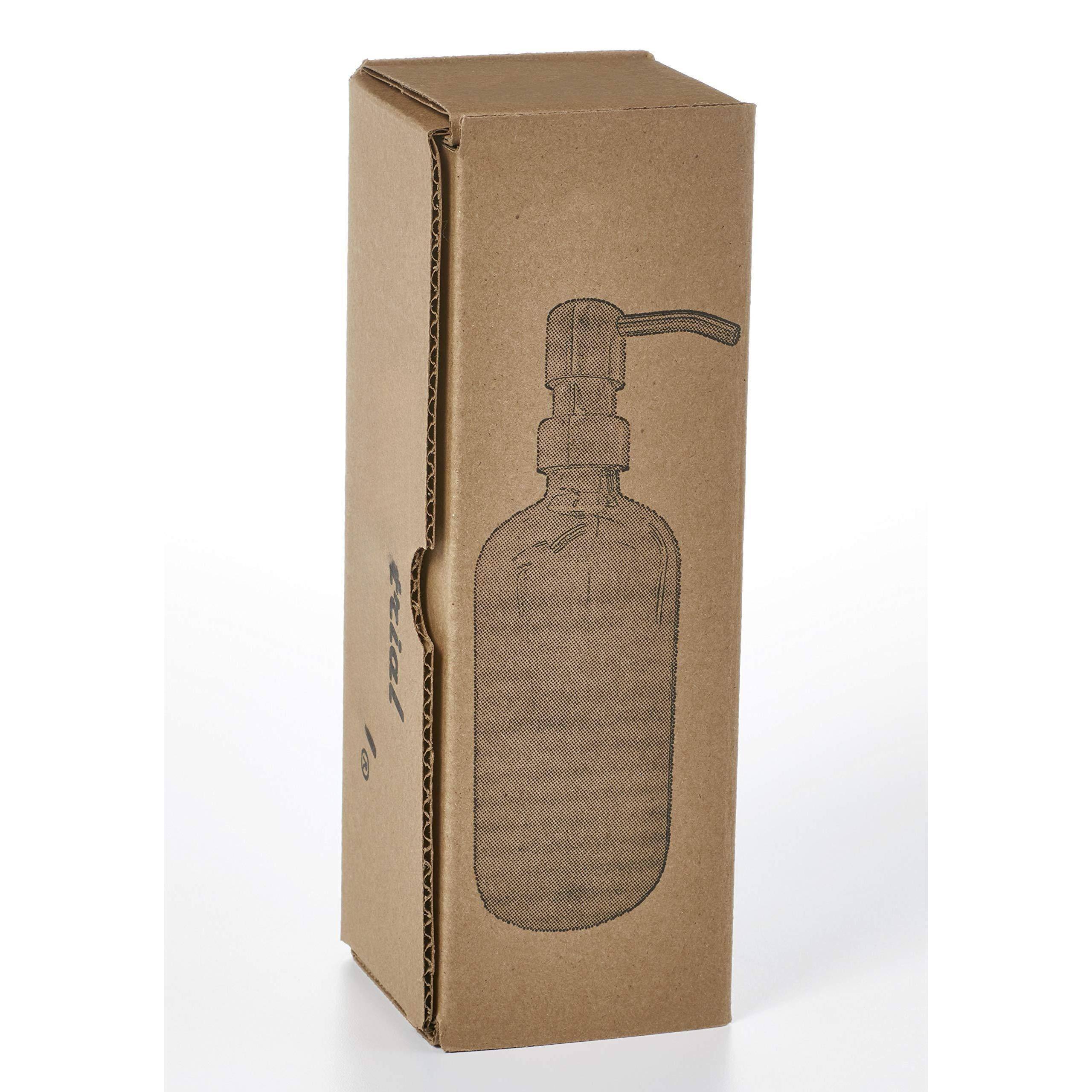 Alt View 5. Dapper Styles - Glass Soap Dispenser With Metal Pump Jar Lotion Bottle Refillable - Red/Black.