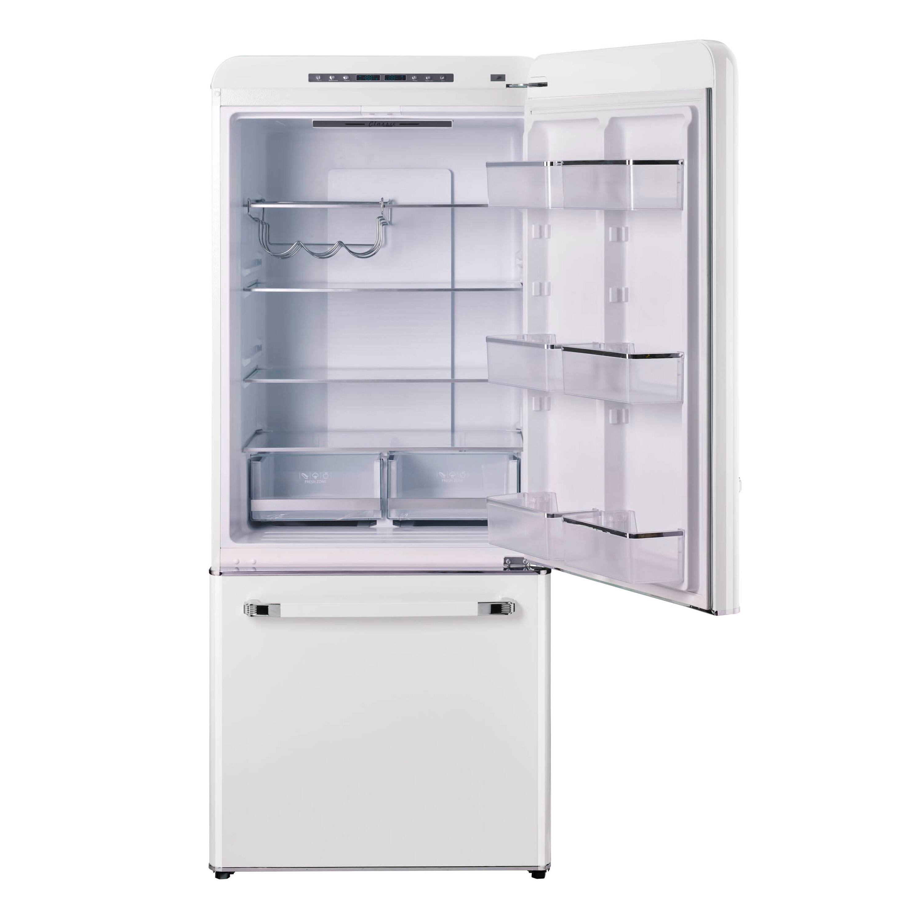 Alt View 1. Unique Appliances - 30 in. Wide Classic Retro 30 in 17.7 cu. ft. Frost Free Retro Bottom Freezer Refrigerator - Marshmallow White.
