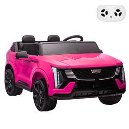 GARVEE - 24V Licensed Cadillac 2-Seater Ride-On Truck for Kids, Dual 130W Motors, Remote Control, LED Lights, Music, Suspension - Pink