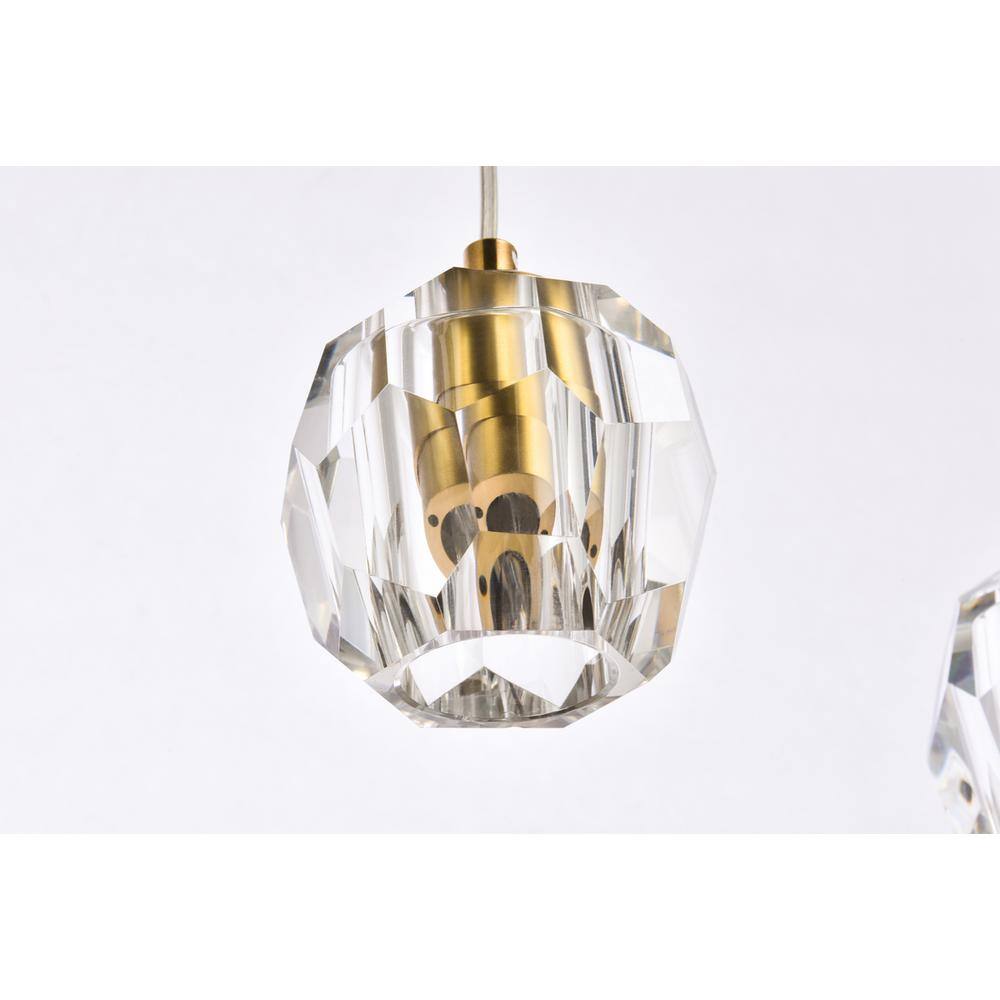 Back. Elegant Lighting - Eren 3 lights Gold pendant - Gold.