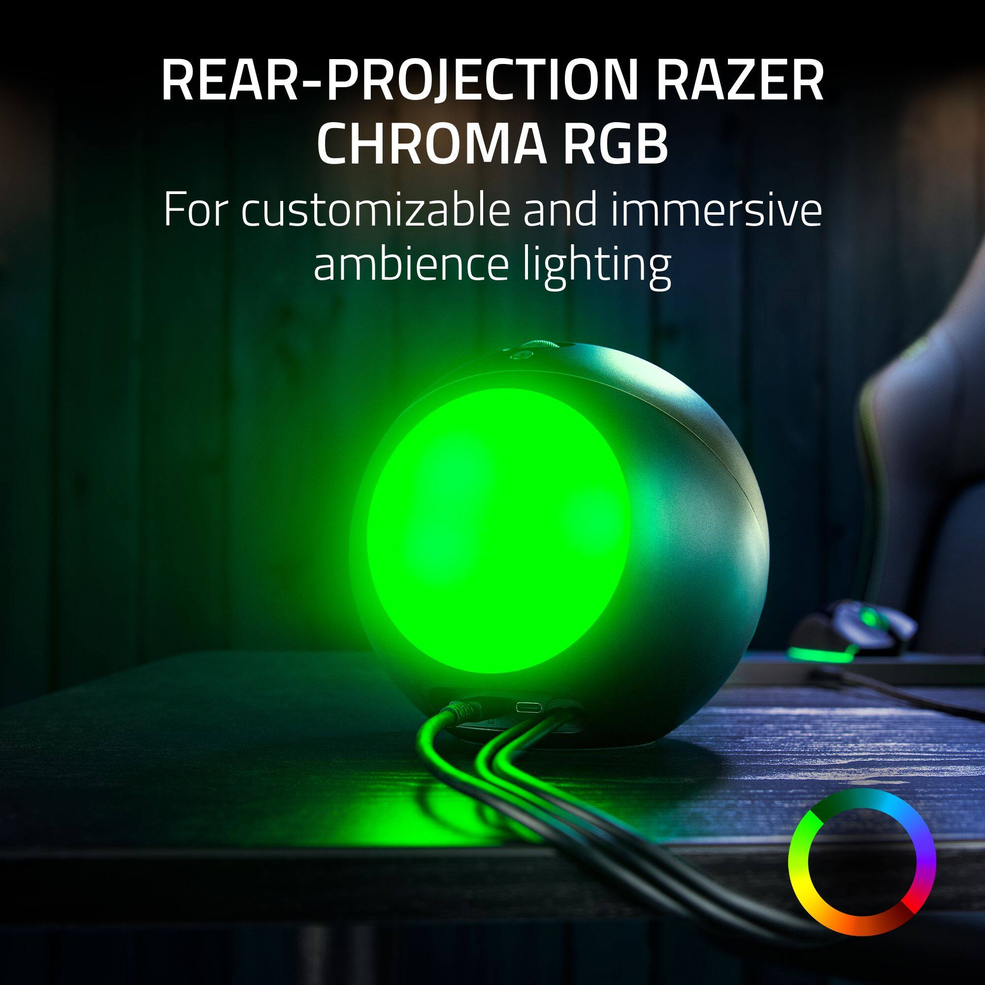 REAR-PROJECTION RAZER CHROMA RGB  
For customizable and immersive ambience lighting