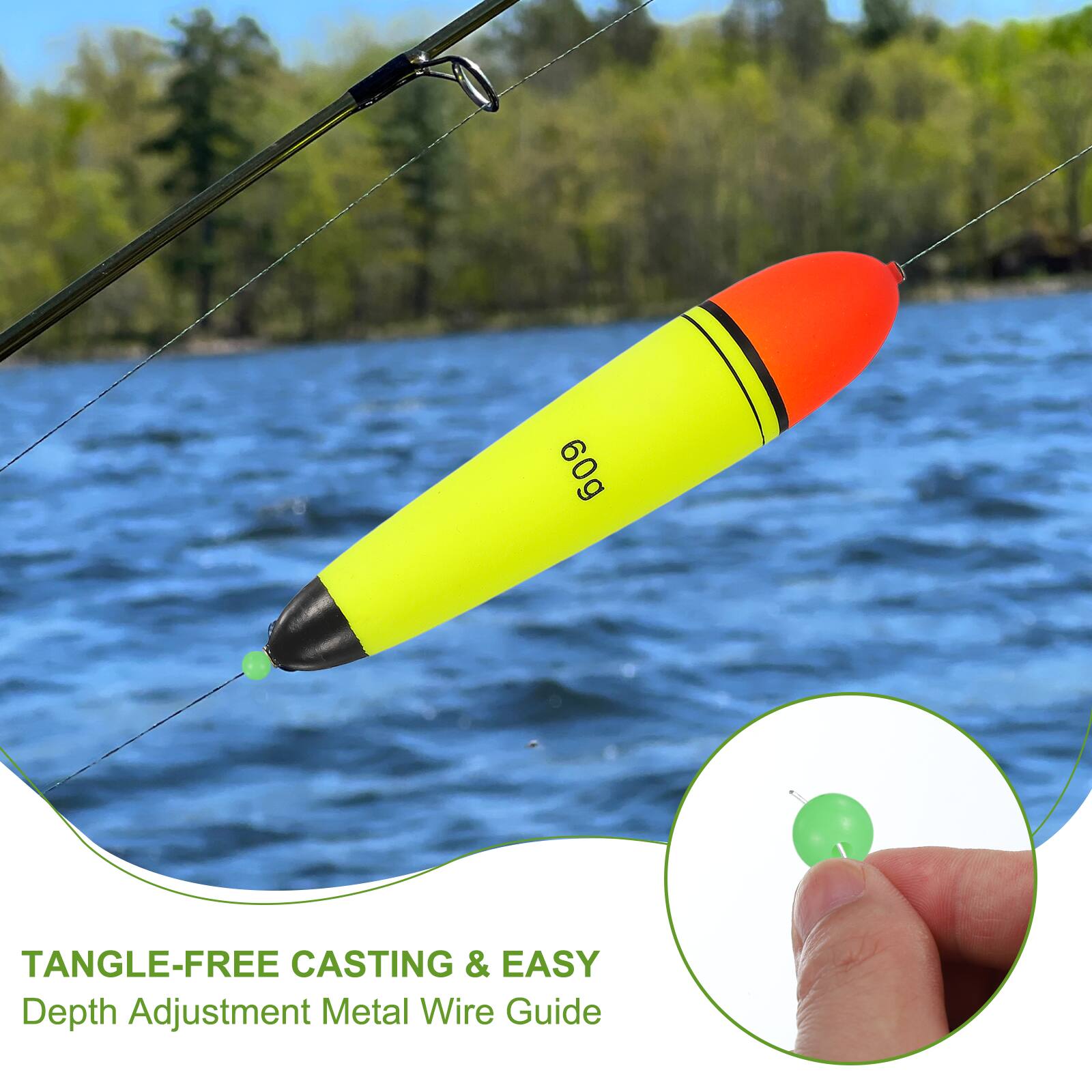 60g TANGLE-FREE CASTING & EASY Depth Adjustment Metal Wire Guide