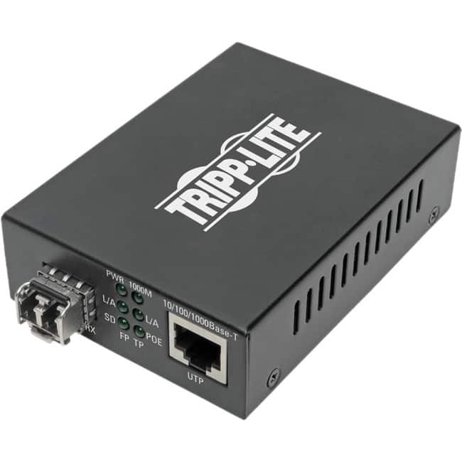 Eaton Tripp Lite Series Gigabit Multimode Fiber to Ethernet Media Converter, POE+ - 10/100/1000 LC, 850 nm, 550M - Unknown