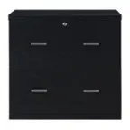 Front. OSP Home Furnishings - Alpine 2-Drawer Lateral File with Lockdowel Fastening System - Black.