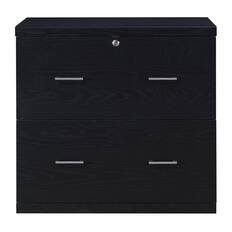 Front. OSP Home Furnishings - Alpine 2-Drawer Lateral File with Lockdowel Fastening System - Black.