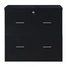 OSP Home Furnishings - Alpine 2-Drawer Lateral File with Lockdowel Fastening System - Black