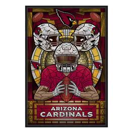 Sporticulture - Arizona Cardinals Framed Stained Glass Art Print - Red