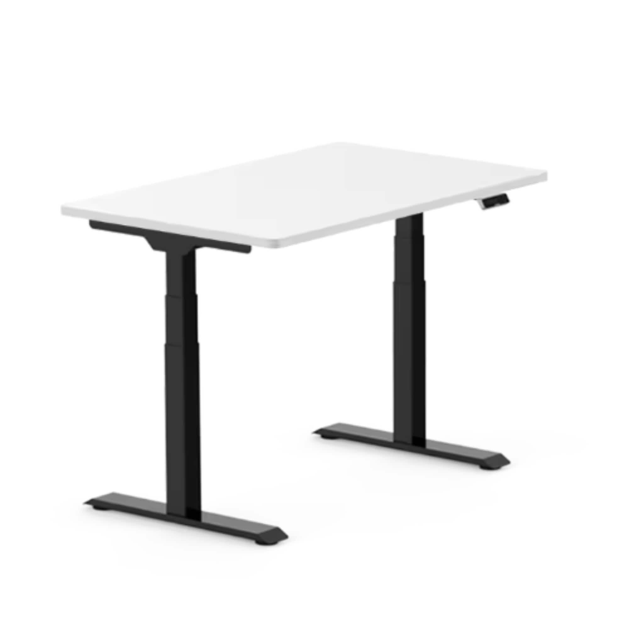Front. FlexiSpot - FlexiSpot E7 55''W Electric Adjustable Standing Desk Chipboard, White/Black - White.